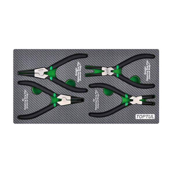 Toptul 4pc Retaining Ring Pliers Set Black Phosphate (Modular Insert Tray System)