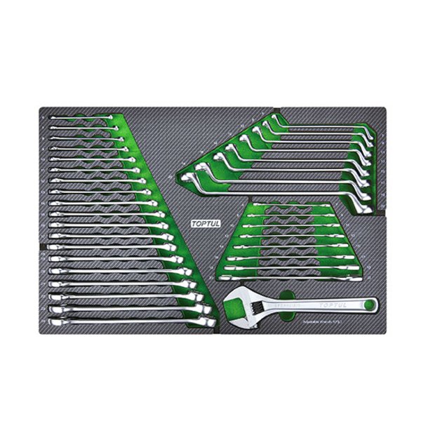 Toptul 36pc Combination Double Open End & Double Ring Spanner Set (Modular Insert Tray System)