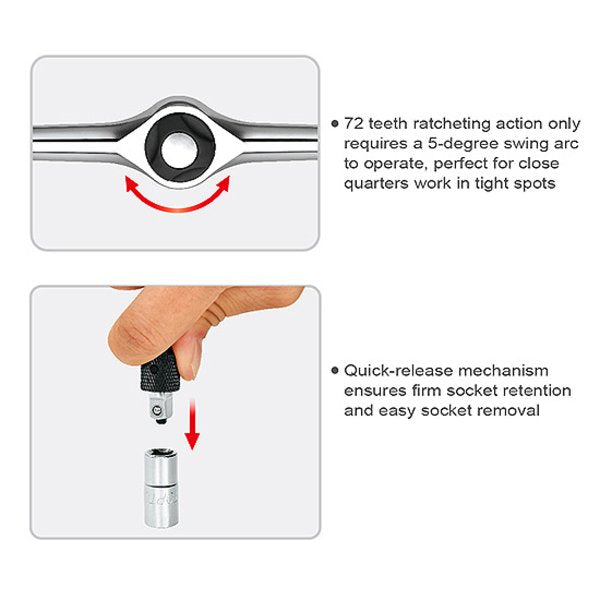 Toptul 3/8in T-Handle Ratchet Wrench