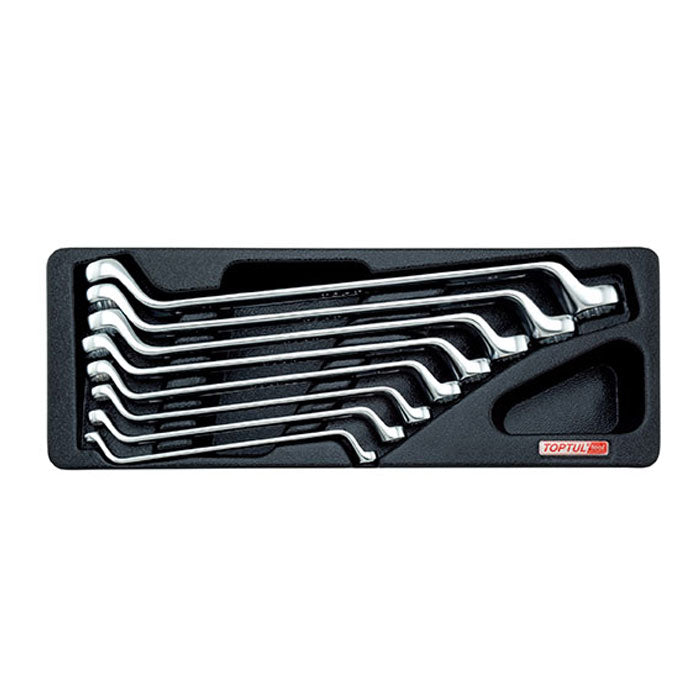 Toptul 8pc 75° Offset Double Ring Spanner Set, Metric (Modular Insert Tray System)