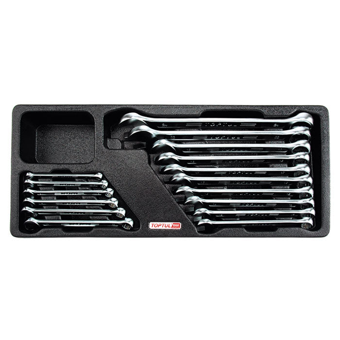 Toptul 16 Pce 15° Offset Super-Torque Combination Spanner Set