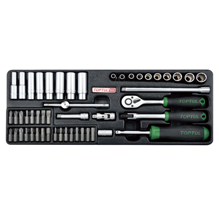 Toptul 50pc 1/4in Dr. 12pt Socket Set