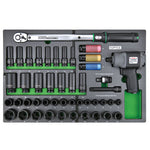 Toptul 46pc 1/2in Dr. Torque Wrench & Air Impact Wrench Socket Set (Modular Insert Tray System)