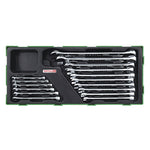 Toptul 16 Pce 15° Offset Hi-Performance Combination Spanner Set - Metric (Modular Insert Tray System)