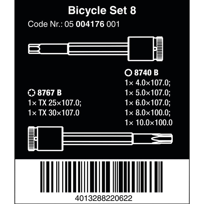 Wera 7 Piece Bit Socket Bicycle Set 8 3/8