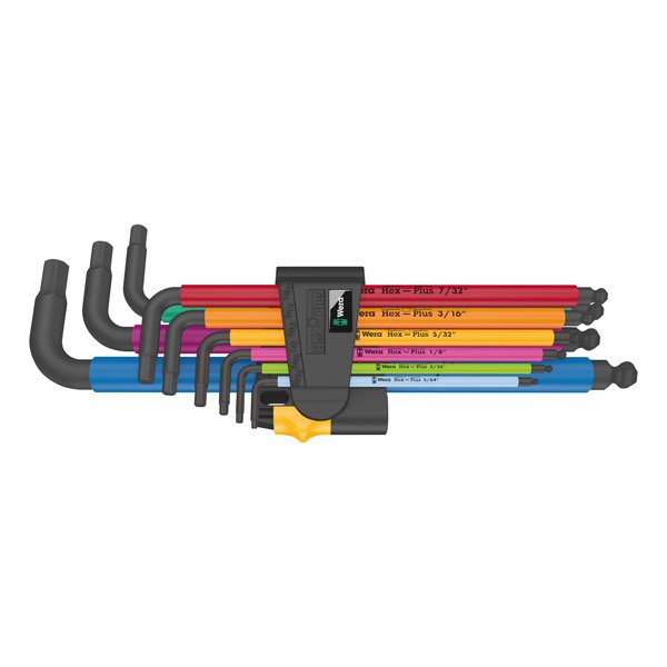 Wera 950/9 Hex-Plus Multicolour Imperial 2 L-Key Set Blacklaser, 9 Pce 022640