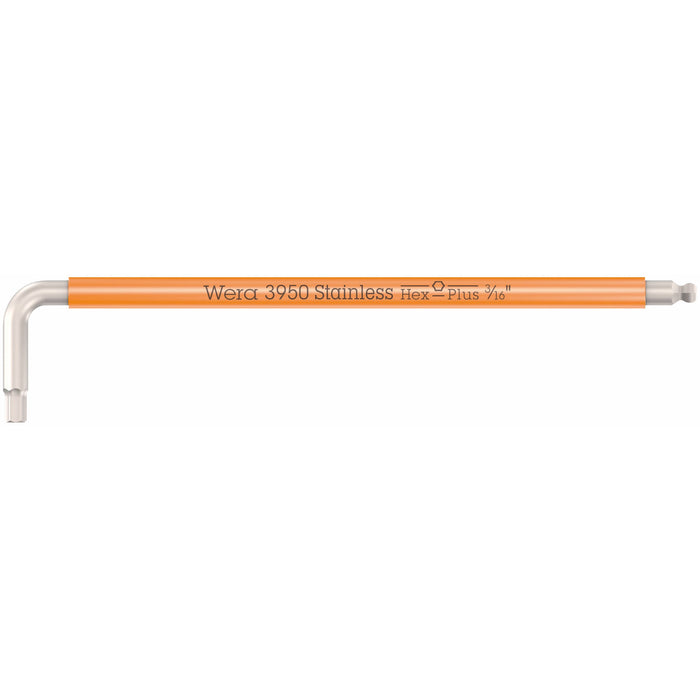 Wera 3950 Multicolour Hex L-Key Imperial Stainless 3/16