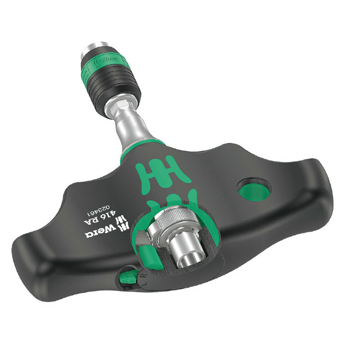 Wera 416 RA T-Handle Bitholding Screwdriver with Ratchet Function & Rapidaptor Quick-Release Chuck