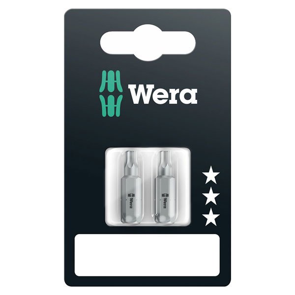 Wera 867/1 Z Torx BO Bits With Bore Hole TX25 x 25mm, 2 Pce 073065