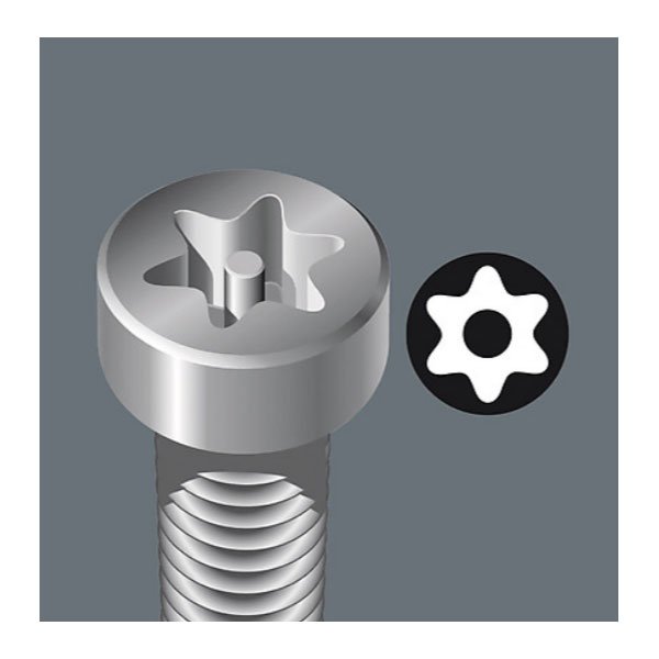 Wera 867/4 Z Torx BO Bits With Bore Hole TX25 x 70mm, 2 Pce 073071