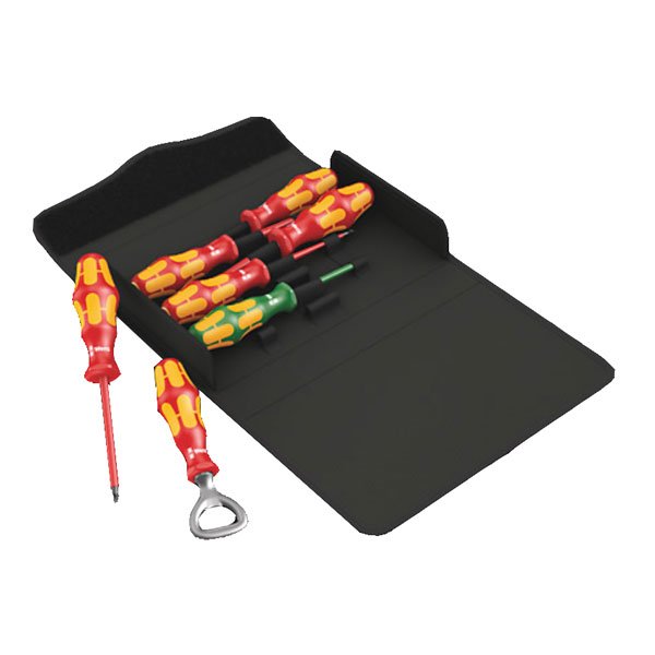 Wera 100iS/7 VDE Screwdriver Set Kraftform Plus, 7 Pce (Partly Reduced Blade Diameter) 136018