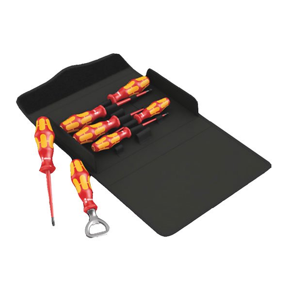 Wera 100iS/7 VDE Screwdriver Set Kraftform Plus 7 Pce (Reduced Blade Diameters)