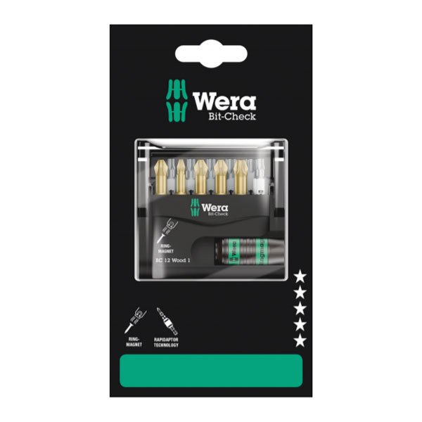 Wera Bit-Check 12 Wood 1 Bit Set 12 Pce 136390