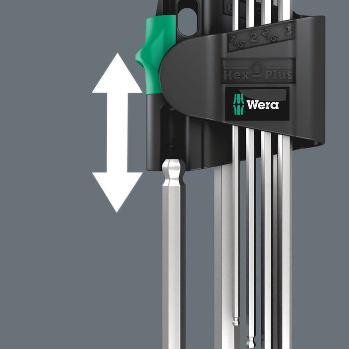 Wera 950/7 Magnetic Chrome Ball End Hex-Plus L-Key Set Metric 7 Pce 022101