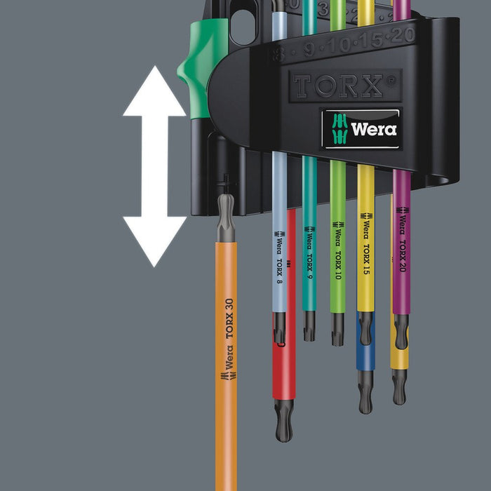 Wera 967/9 Multicolour Ball End Torx & Security Torx L-Key Clip Set 9 Pce 024335